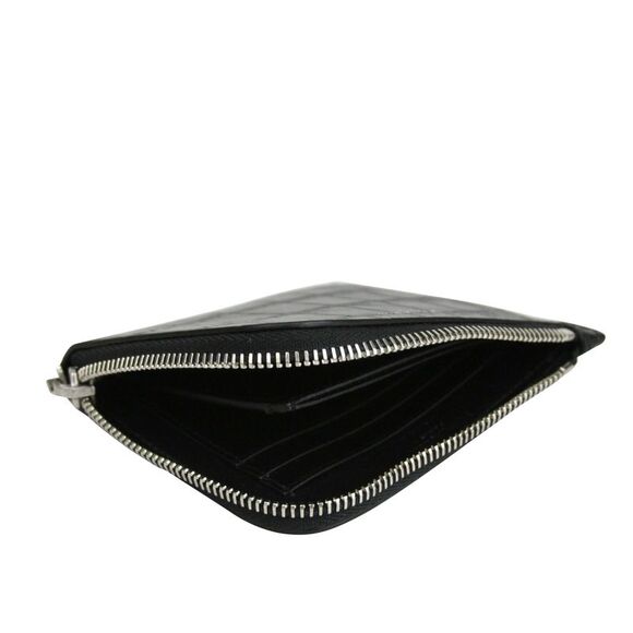 Saint Laurent Men's Imprint Black Leather Crocodile Card Case - Picture 7 of 9